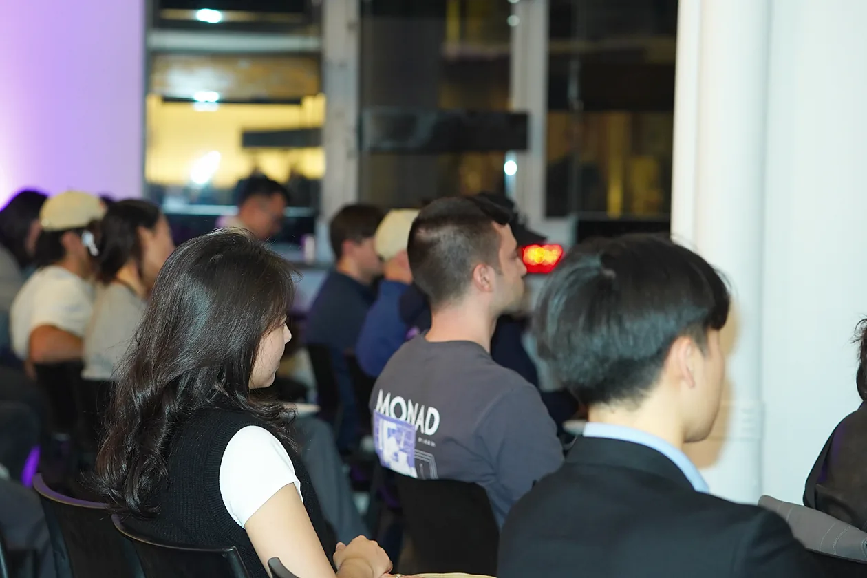 Audience seated for a talk at RoboCon by PrismaX in New York